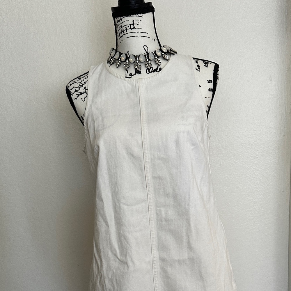 J CREW Denim shift dress in white Sleeveless